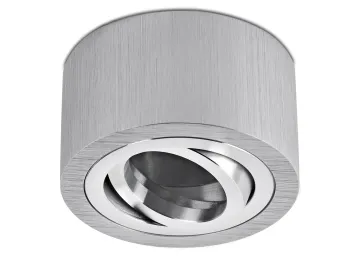 Aluminium Aufbaustrahler gebürstet rund BiColor kurz