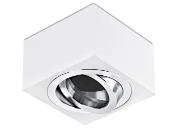 Aluminium Aufbaustrahler gebürstet eckig weiß kurz