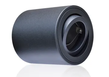 Aluminium Aufbaustrahler gebürstet rund komplett schwarz GU10