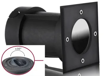 LED Boden-Einbaustrahler GU10 4-eckig schwarz matt schwenkbar für GU10, MR16...