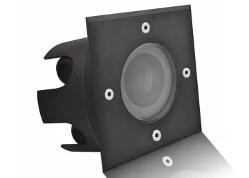 LED Boden-Einbaustrahler eckig kurz für LED Module schwarz matt