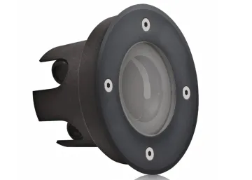 LED Boden-Einbaustrahler rund kurz für LED Module schwarz matt