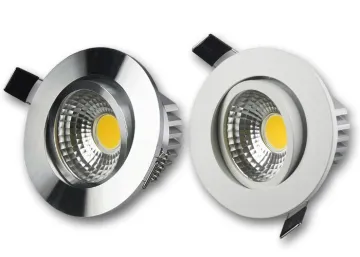 LED Einbauleuchte "e;COB-5"e; weiß oder silber 5W 350lm warmweiß