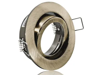 Druckguss Einbaustrahler altmessing - schwenkbar - Klickverschluss