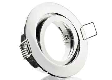 Druckguss Einbaustrahler chrom hochglänzend - schwenkbar - Klickverschluss