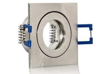 Druckguss Einbaustrahler Eisengebürstet IP44 Feuchtraum MR11 / GU4 eckig