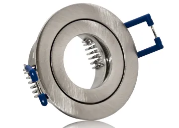 Druckguss Einbaustrahler Eisengebürstet IP44 Feuchtraum MR11 / GU4 rund