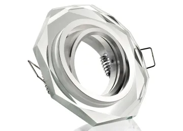 Einbaurahmen klares Kristallglas - 8eckig - Facettenschliff -...