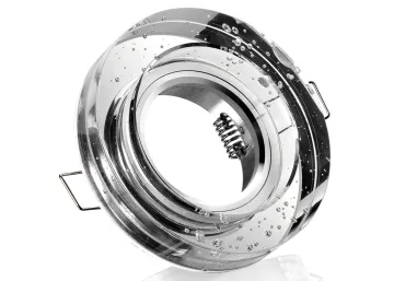 Einbaurahmen klares Kristallglas - rund - Blubber - Schnellspannkopf - vertieft