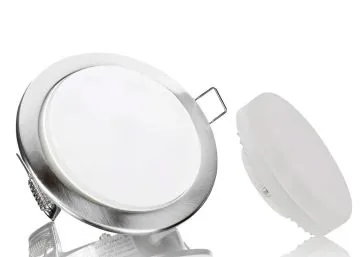 GX53 LED Einbauleuchten Set flach eisengebürstet rund mit LED GX53...