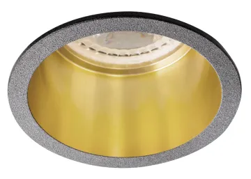 Kanlux Einbaustrahler SPAG D schwarz rund innen gold komplett versenkt