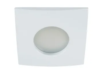 Kanlux Einbaustrahler QULES weiß eckig für Feuchträume IP44, mattes Frontglas