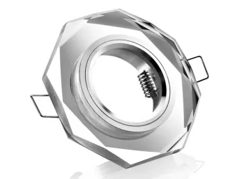 Einbaurahmen klares Kristallglas - 8eck - Schnellspannkopf - flach MORTA OCT-SR