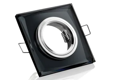 Einbaurahmen schwarzes Kristallglas - Eckig - Schnellspannkopf - flach -...