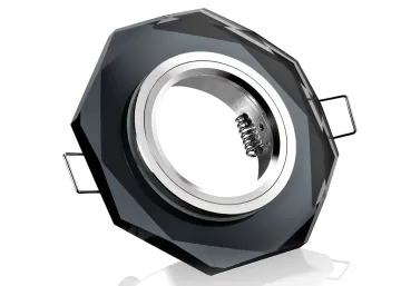 Einbaurahmen schwarzes Kristallglas - 8eck - Schnellspannkopf - flach