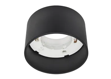 Aluminium Aufbaustrahler Sandschwarz - schwarz matt GX53