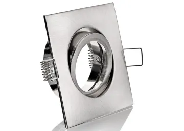 Druckguss Einbaustrahler eisengebürstet eckig - schwenkbar - Klickverschluss