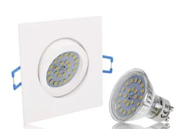 LED Einbaustrahler Set mit Marken GU10 LED Spot ChiliTec 5 Watt Alu-Druckguß...