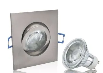 LED Einbaustrahler Set mit Marken GU10 LED Spot ChiliTec H35 COB 3 Watt COB...