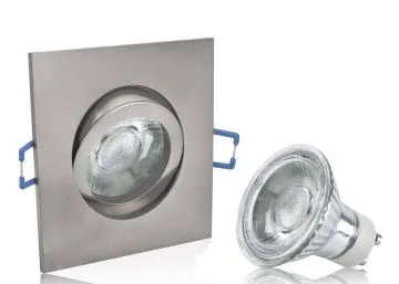 LED Einbaustrahler Set mit Marken GU10 LED Spot ChiliTec H50 COB 5 Watt...