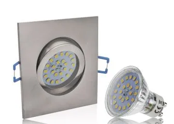 LED Einbaustrahler Set mit Marken GU10 LED Spot ChiliTec 5 Watt Alu-Druckguß...