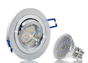LED Einbaustrahler Set mit Marken GU10 LED Spot ChiliTec 5 Watt 24 SMD...