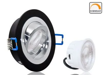 LED Einbaustrahler Set extra flach mit Marken Flat LED Modul LCLight 5 Watt...