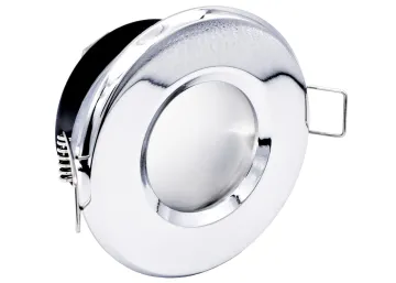 LED line Einbaustrahler chrom glänzend rund für Feuchträume IP44, Milchglas