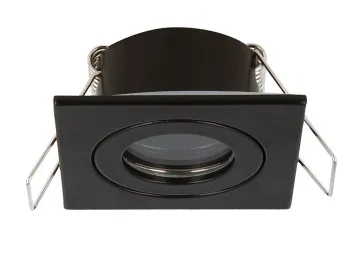 Aluminium Einbaustrahler schwarz matt IP44 Feuchtraum MR11 / GU4 eckig