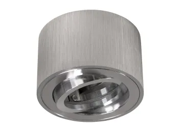 Aluminium Aufbaustrahler gebürstet rund kurz Aluminium BiColor fuer LED...