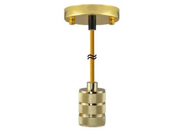 Pendelleuchte CHICAGO Gold - E27 - 2m - Textilkabel goldfarben