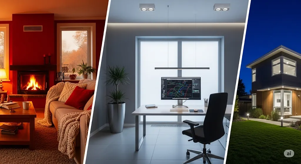 Unterschiedliche LED Farbtemperaturen je nach Einsatzbereich Unterschiedliche LED Farbtemperaturen für Wohnraum, Arbeitsplatz und Außenbeleuchtung